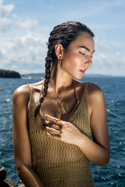 Coral Dangling Earrings